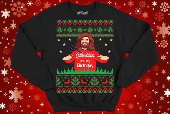 16x16 Multicolor BCC Santa's Christmas Shirts & Jolly Gifts Santasquatch Bigfoot Sasquatch Ugly Christmas Sweater X-Mas Throw Pillow