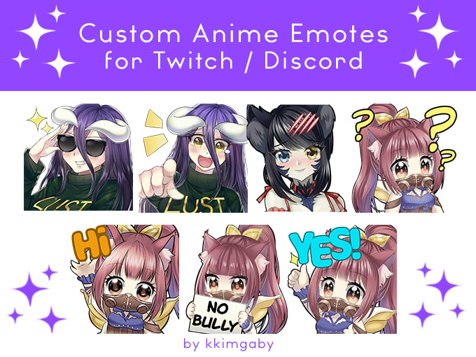 Draw Custom Kawaii Anime Emote For Twitch Discord By Kkimgaby These emotes are only available to twitch partner and affiliate subscribers and usually feature photos of the associated streamer or artwork relating to their channel. draw custom kawaii anime emote for twitch discord