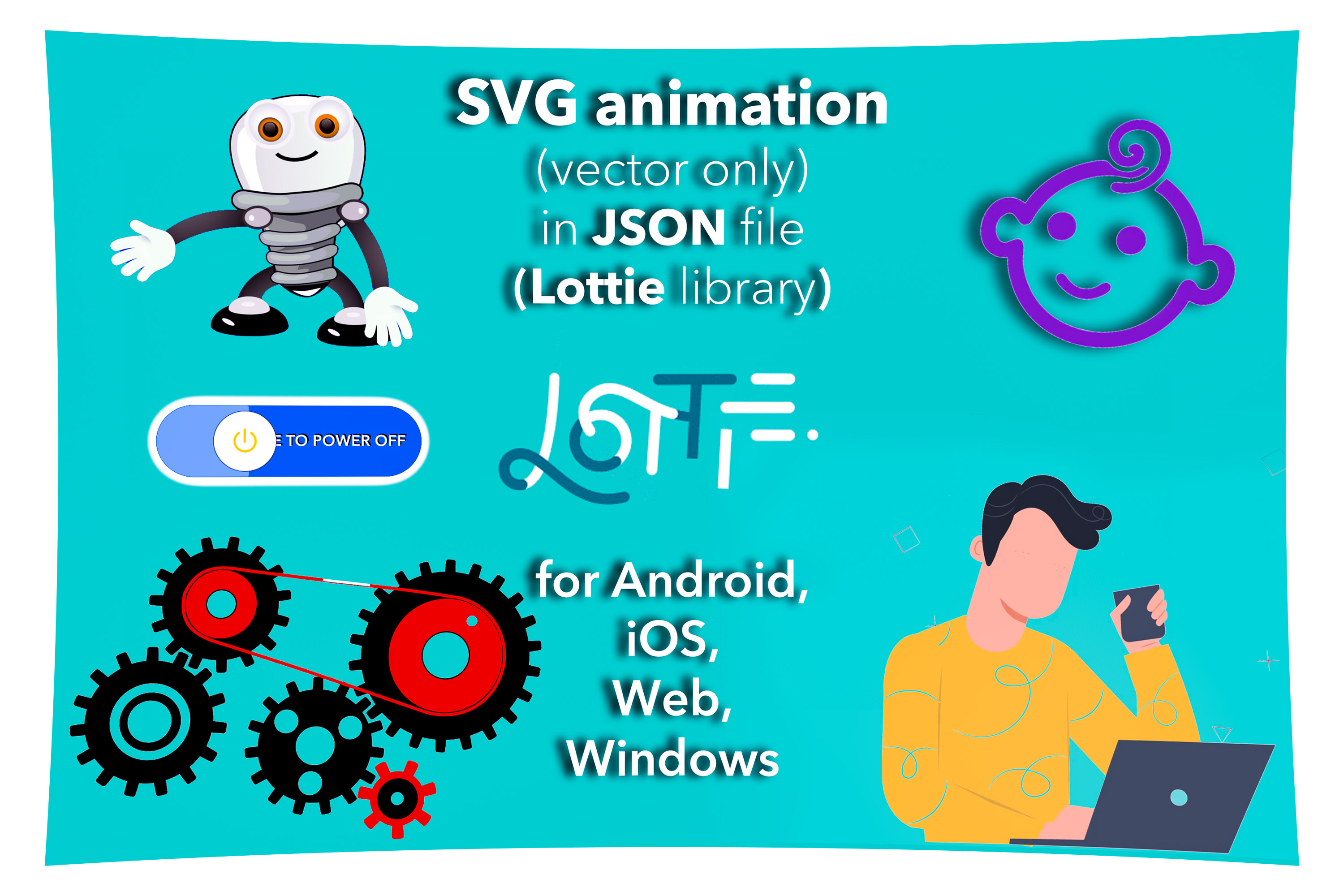 Do lottie svg animation as json file for mobile and web app by Grindi |  Fiverr