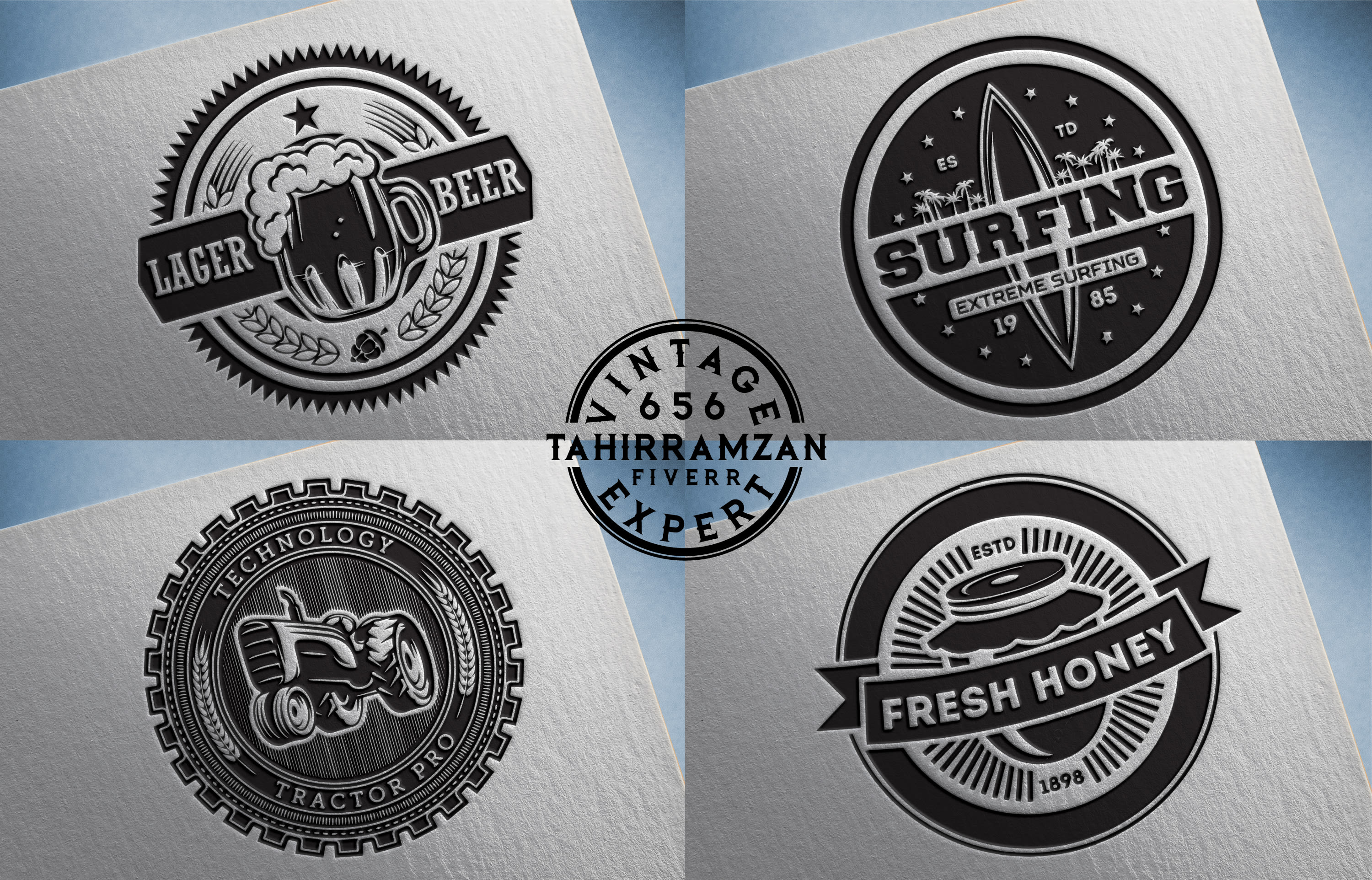 Do Logo Design In Retro Hipster Badge Or Vintage Style By Tahirramzan656
