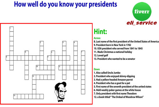 Create Professional Crossword Puzzle By Eli Service
