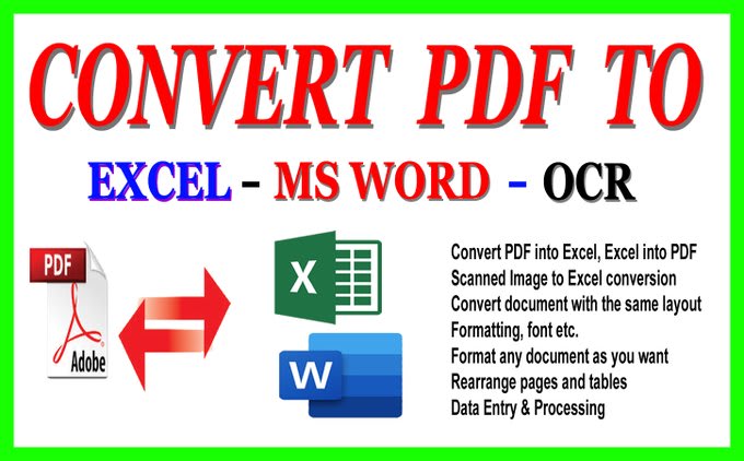 Convert Ocr Pdf Jpeg Jpg Scan To Word Or Excel By Seobacklinkbank Fiverr