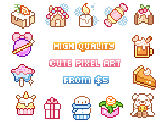 Create Pixel Art Objects Animals Or Food For You By Kawaiipixels Fiverr