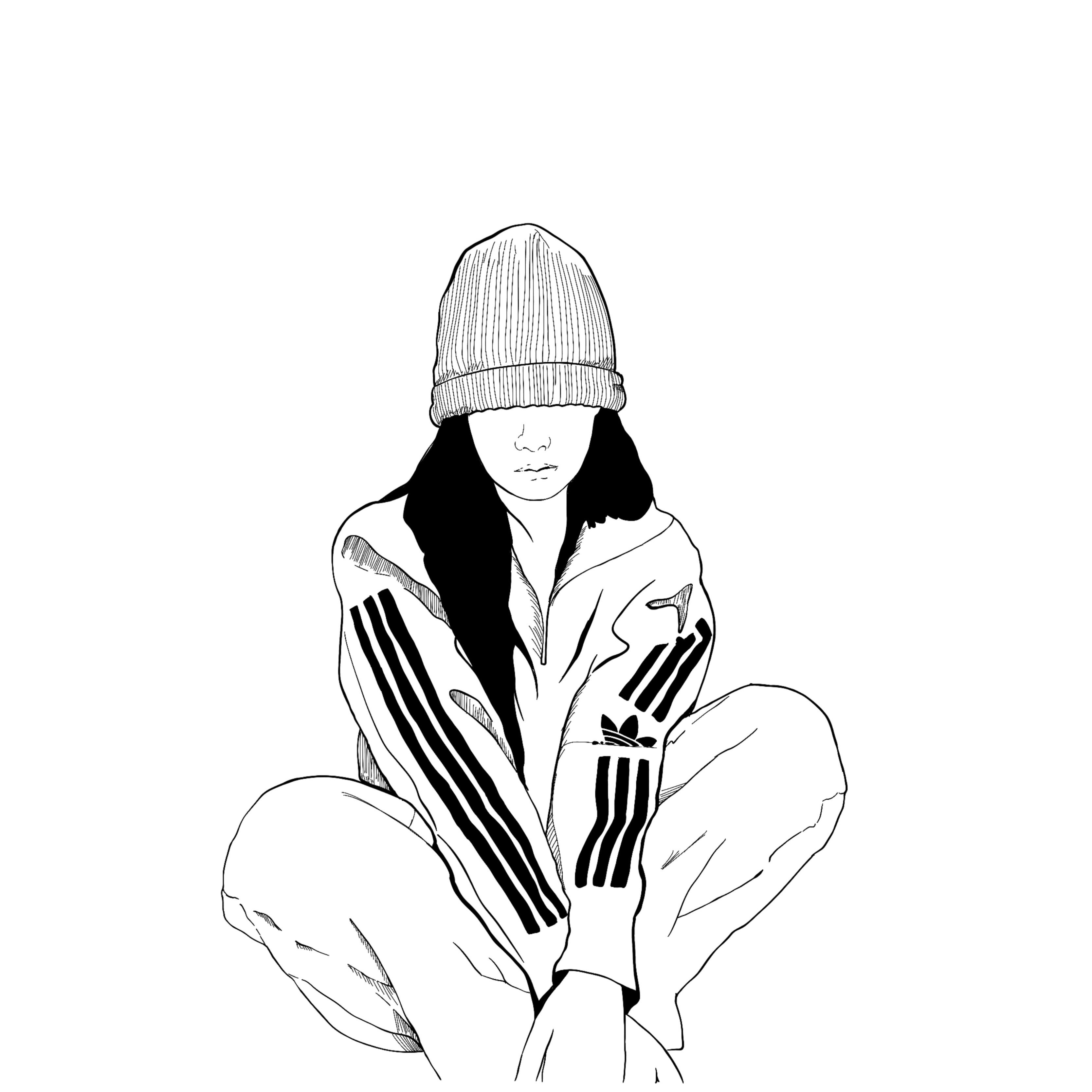 Tumblr Drawings Of Hoodies Draw Hand Drawn Line Art Illustration