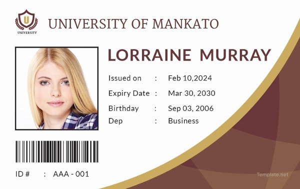 Design Student Identity Card For School College University By