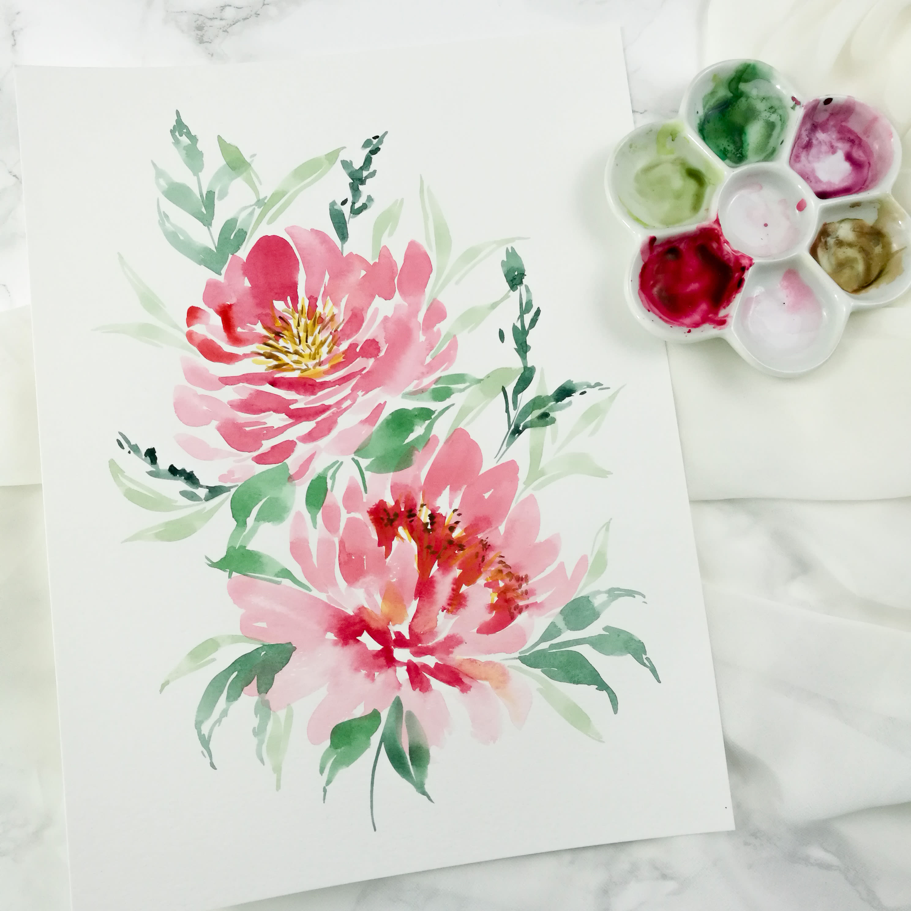Paint A Flower In A Loose Watercolor Style By Audreytud