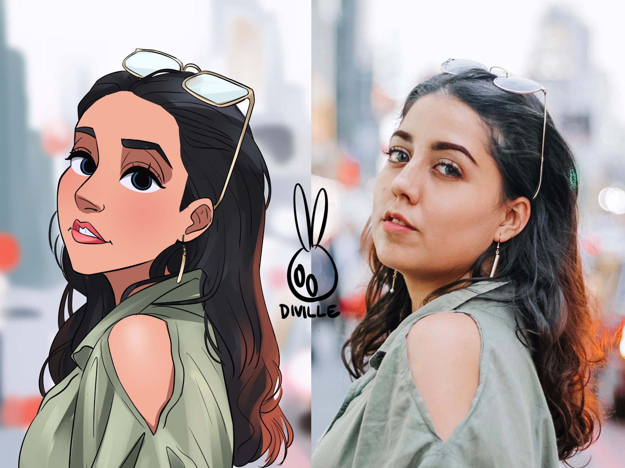 Draw a disney cartoon style drawing for your portrait by Mequile_diville |  Fiverr
