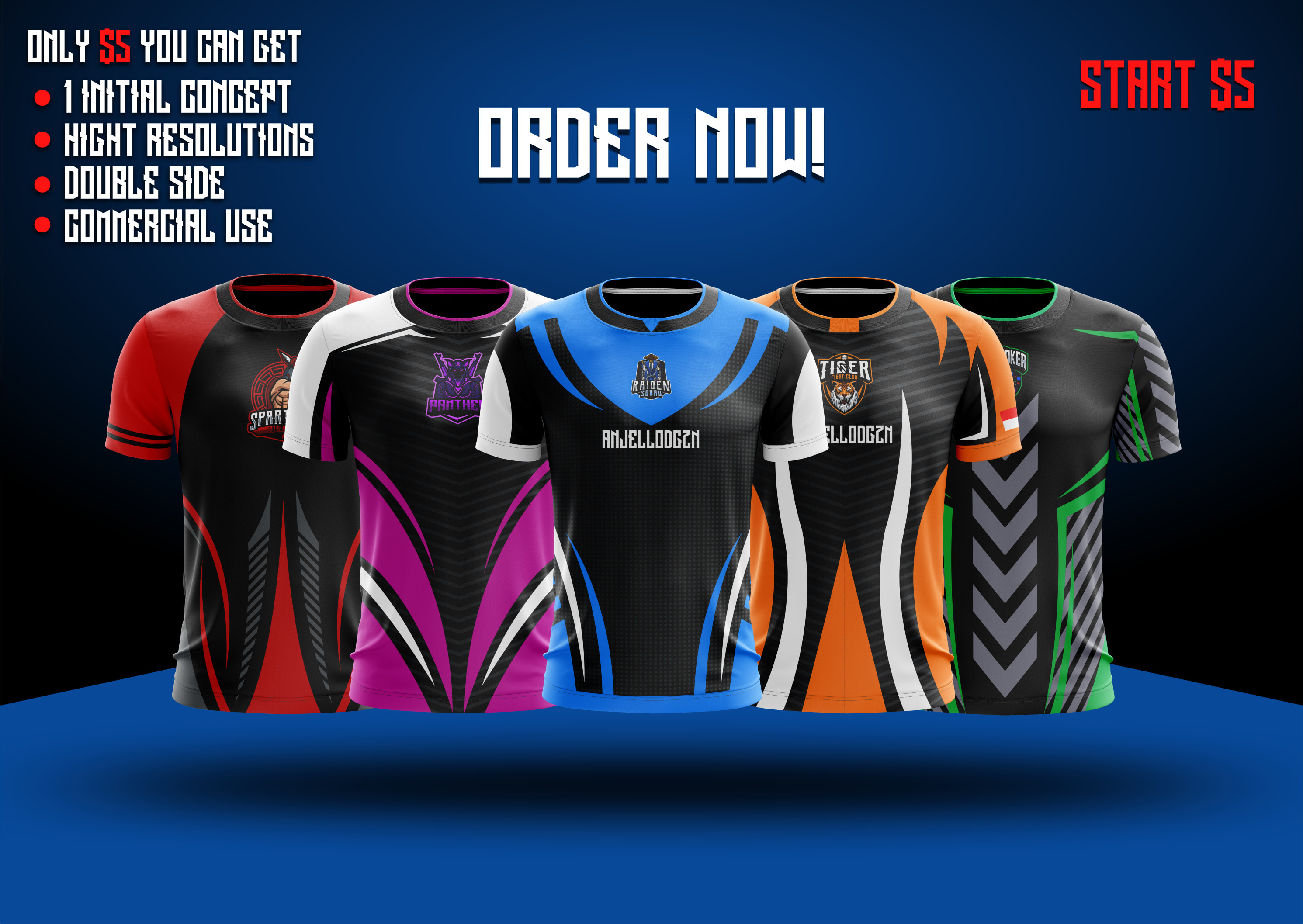 jersey design for esports and gaming 
