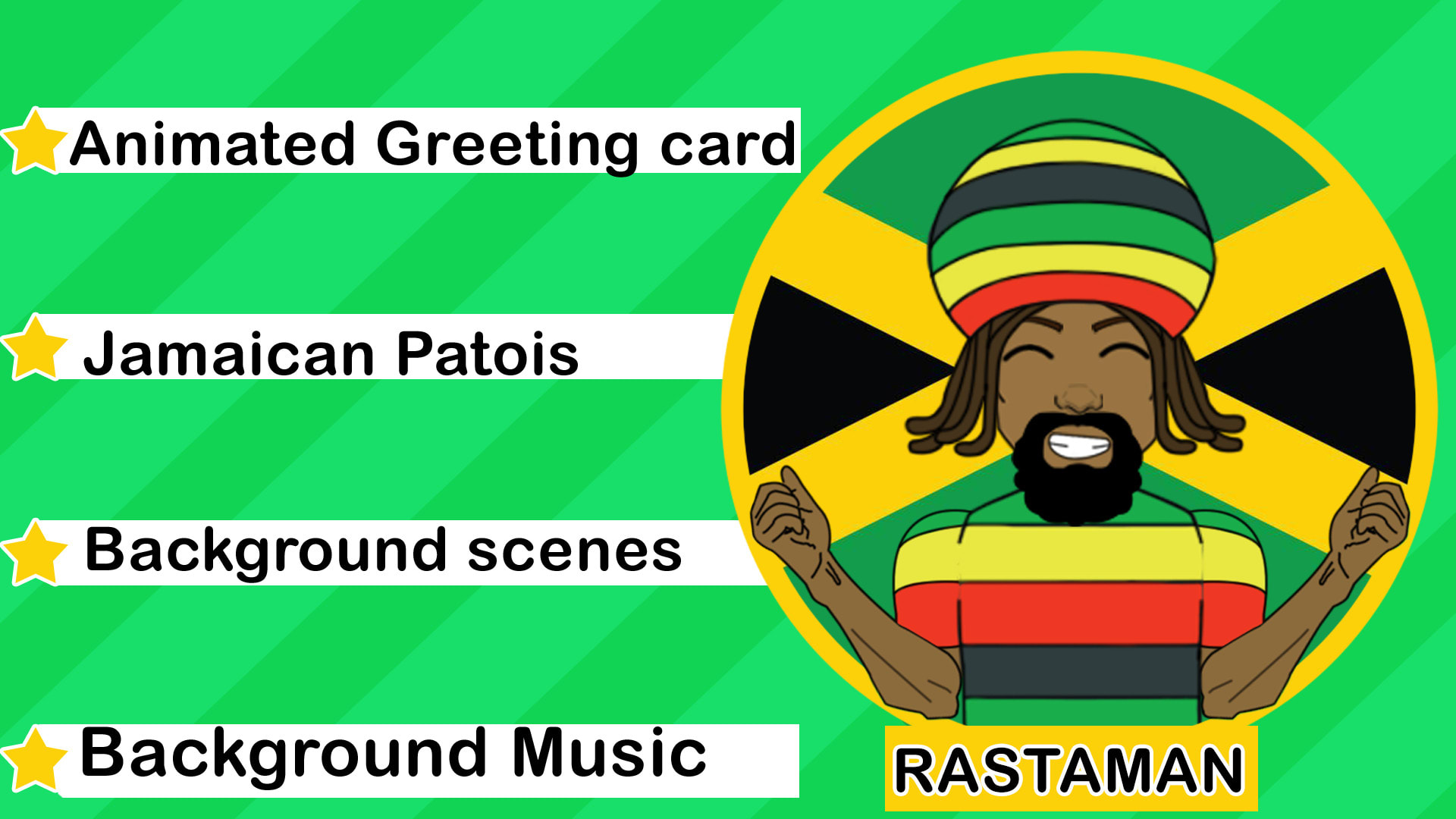 wish happy birthday as an animated jamaican rasta