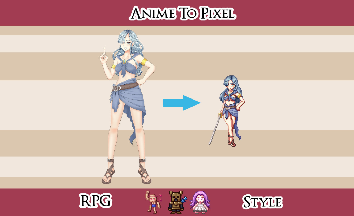 Create pixel art in anime or rpg style by Larvinlucas | Fiverr