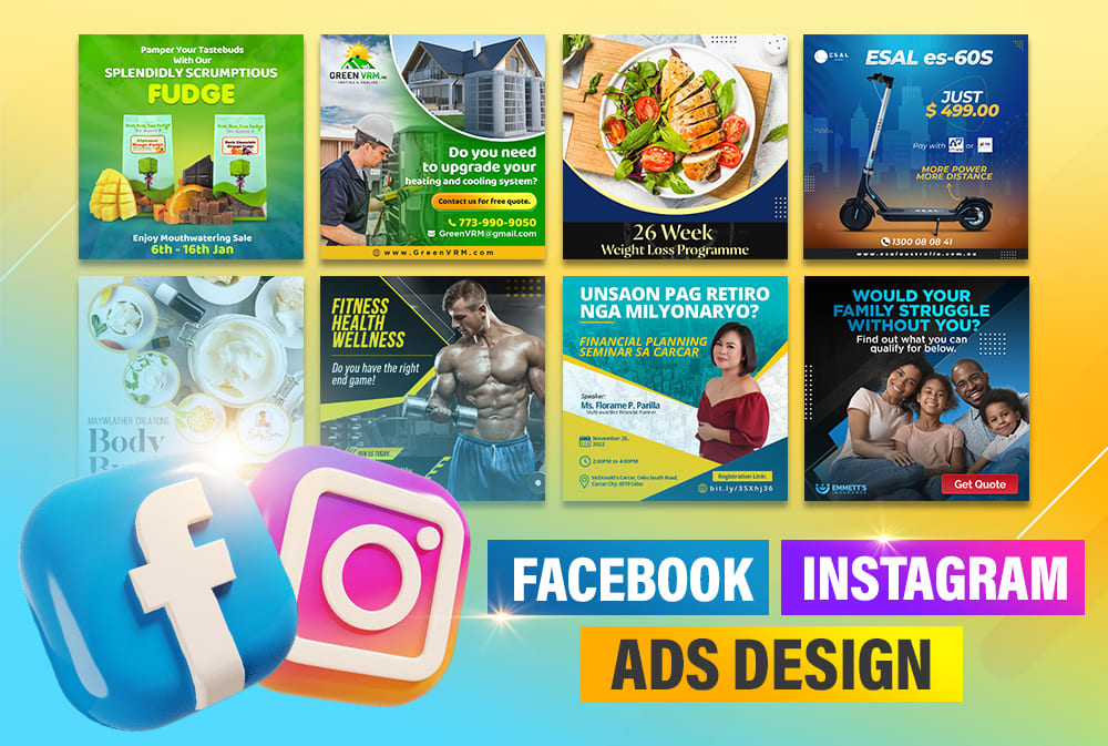 design instagram social media post, facebook ads design