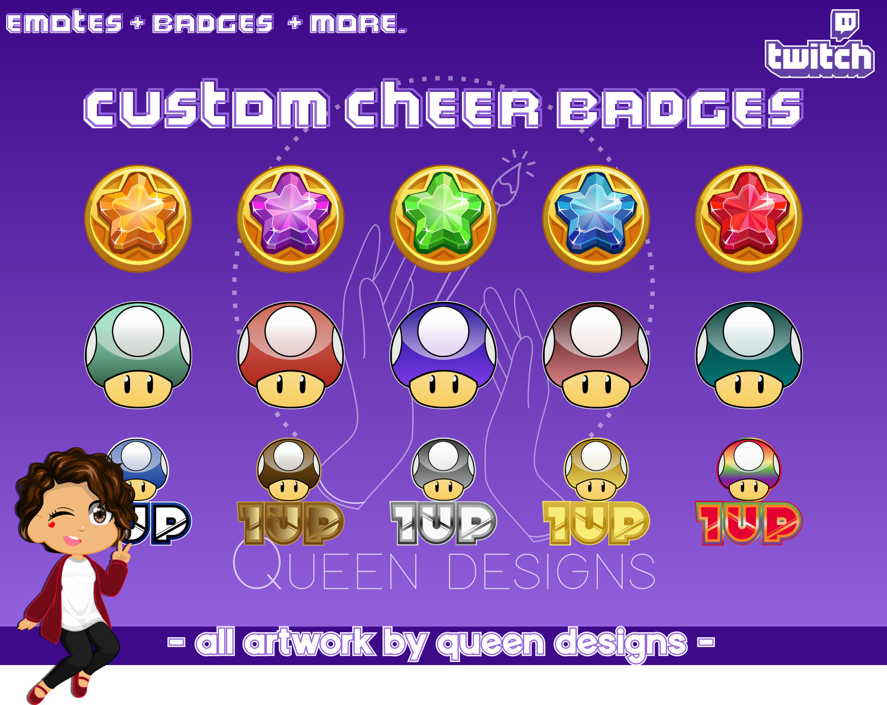 Craft Custom Twitch Cheer Badges By Queenorder66 Fiverr
