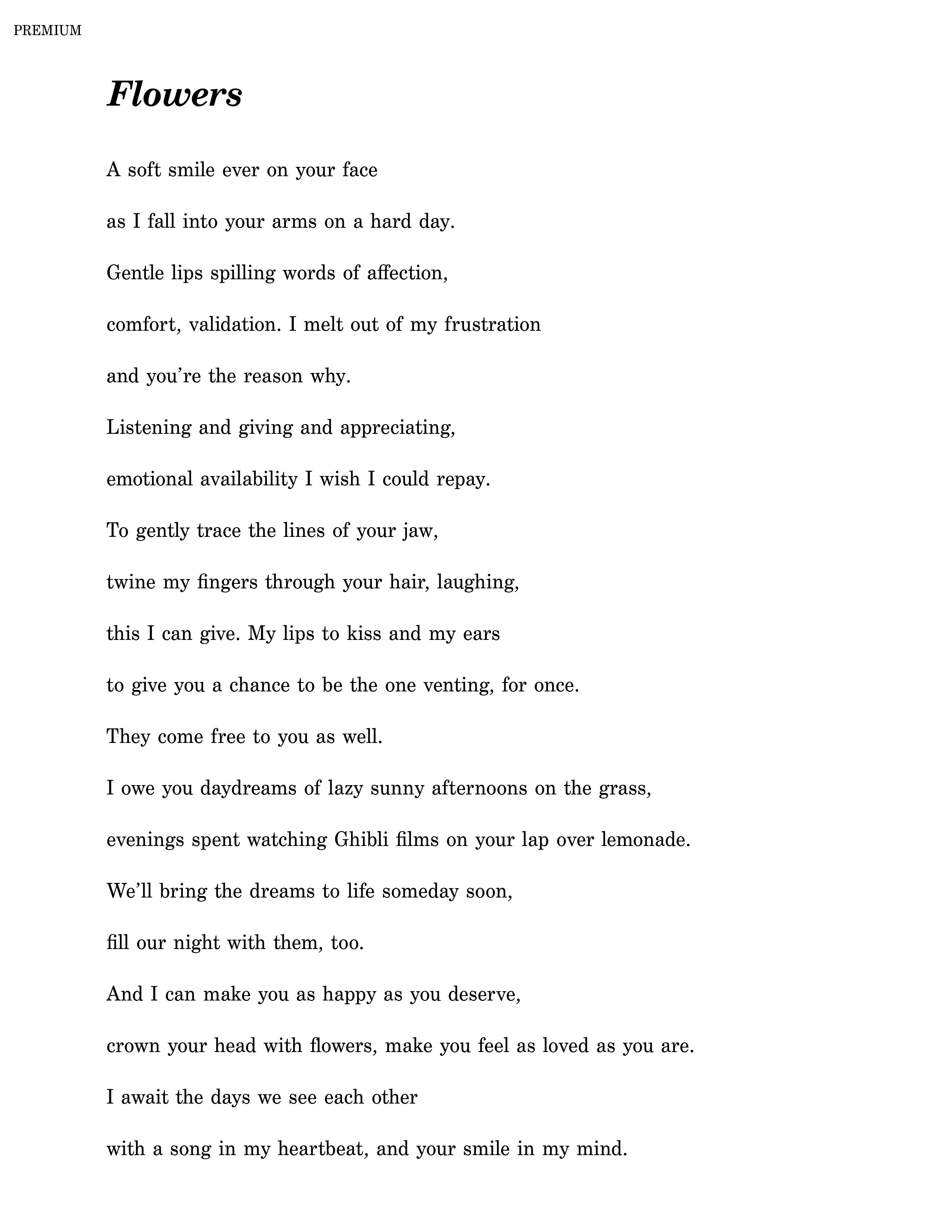 Write a custom free verse romantic poem by Ameliak_writer  Fiverr