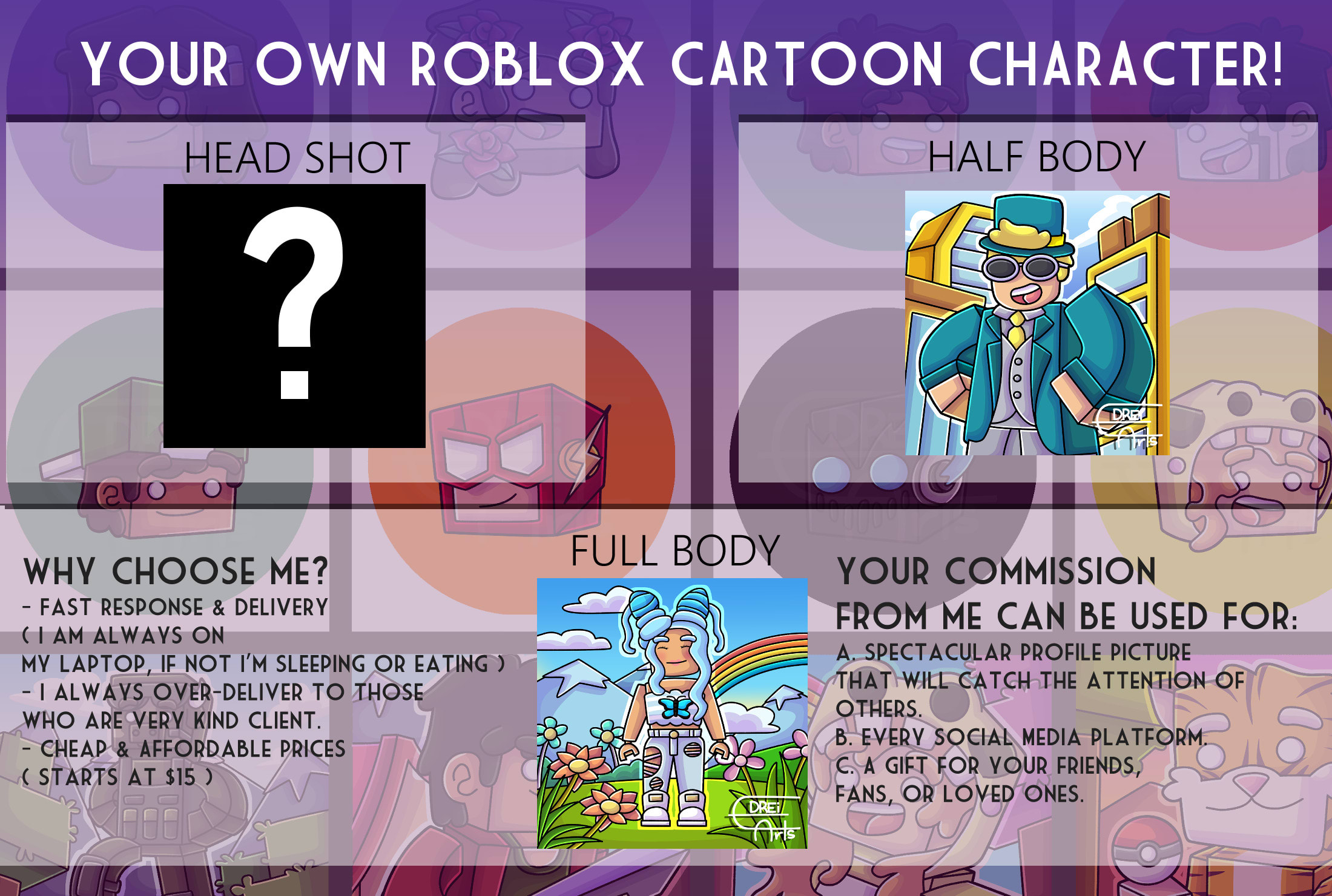 Draw Your Roblox Skin In Cartoon Style By Edreiarts