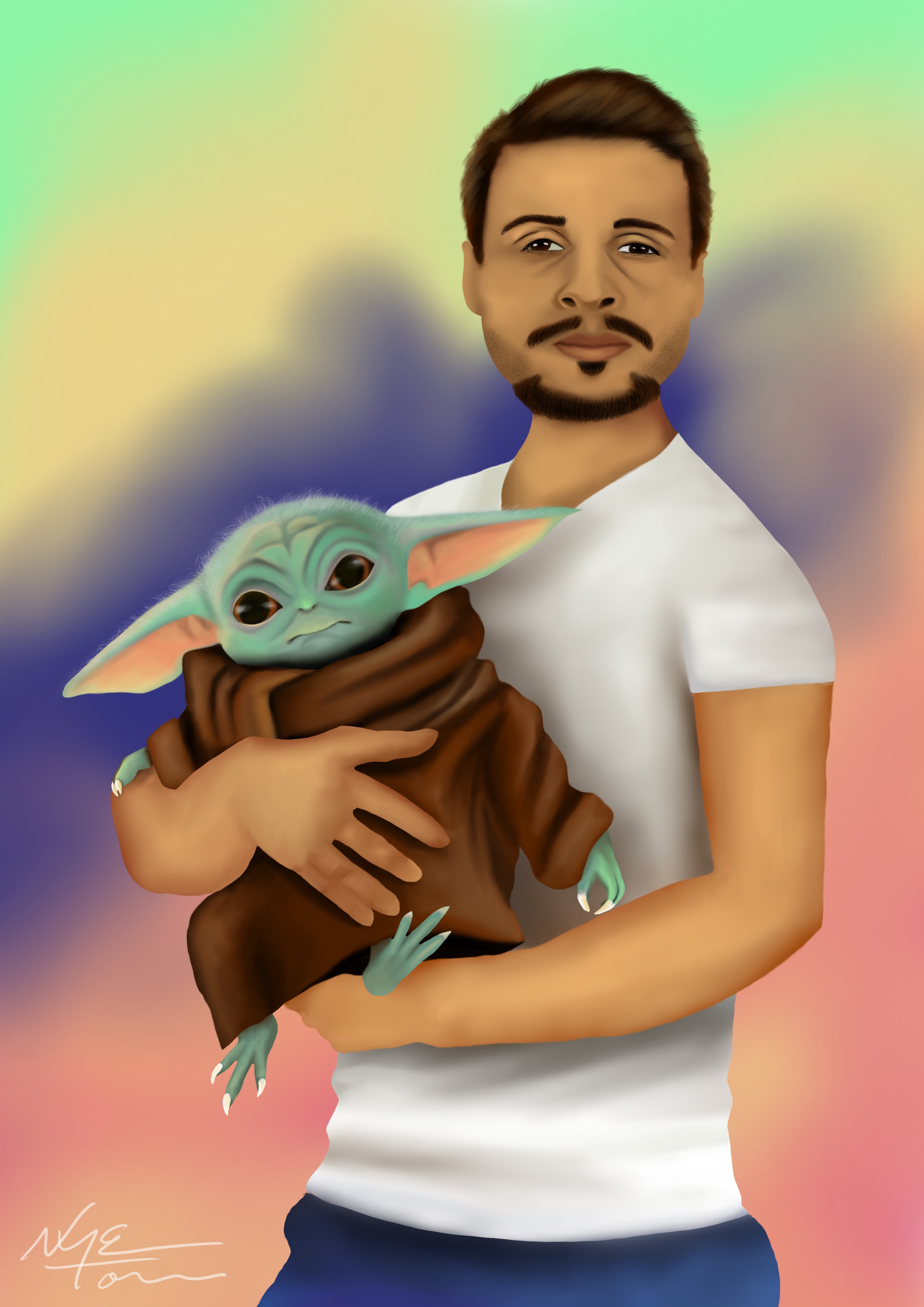 Draw A Picture Of You And Baby Yoda By First3letters Fiverr