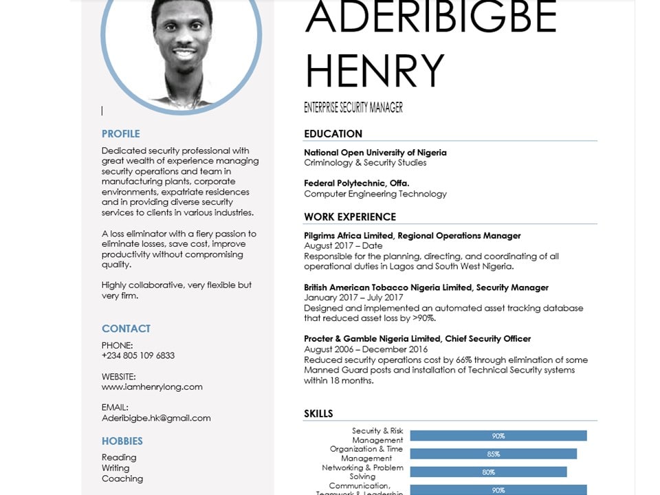 Get You The Job Of Your Dreams Via An Attractive Cv By Iamhenrylong1 Fiverr