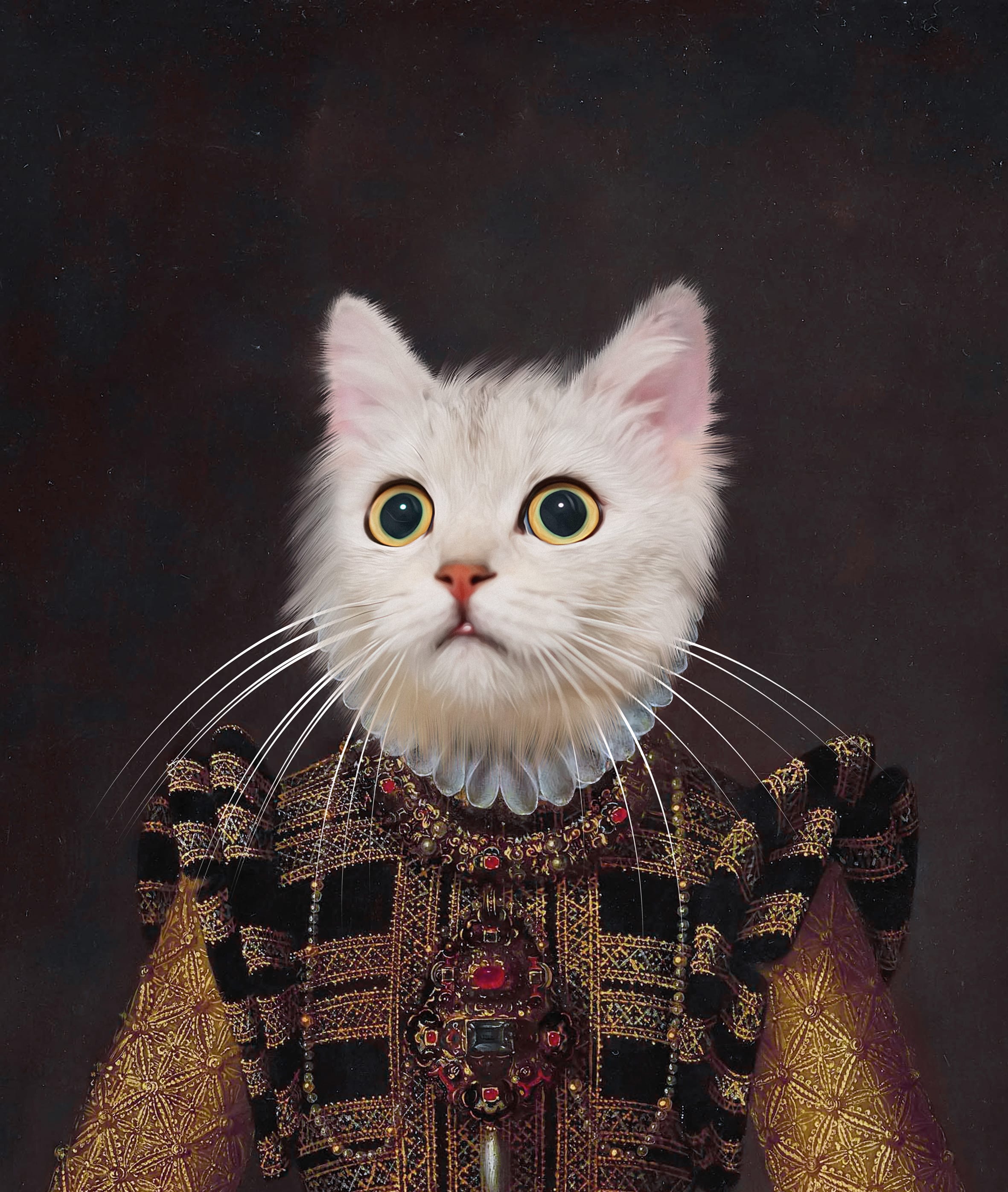 create a renaissance historical portrait of your pet dog cat