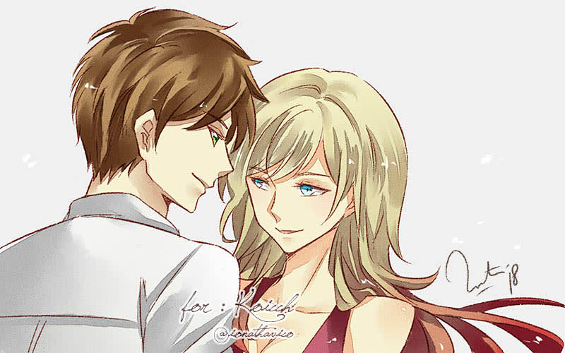 Make Couple Half Body Sketch In Anime Style By Ionathavico