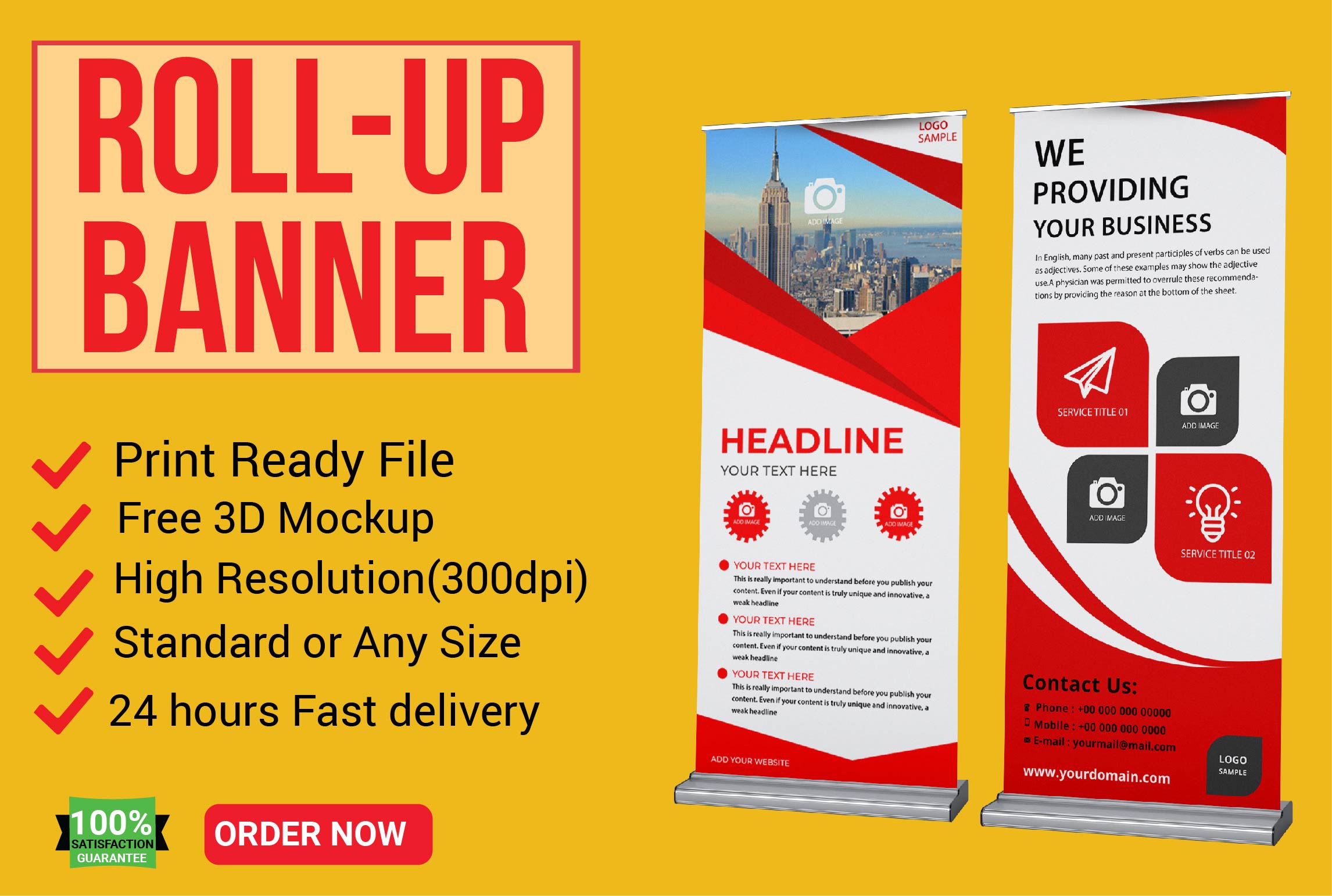 Design Professional Roll Up Pull Up Banner Retractable Banner In