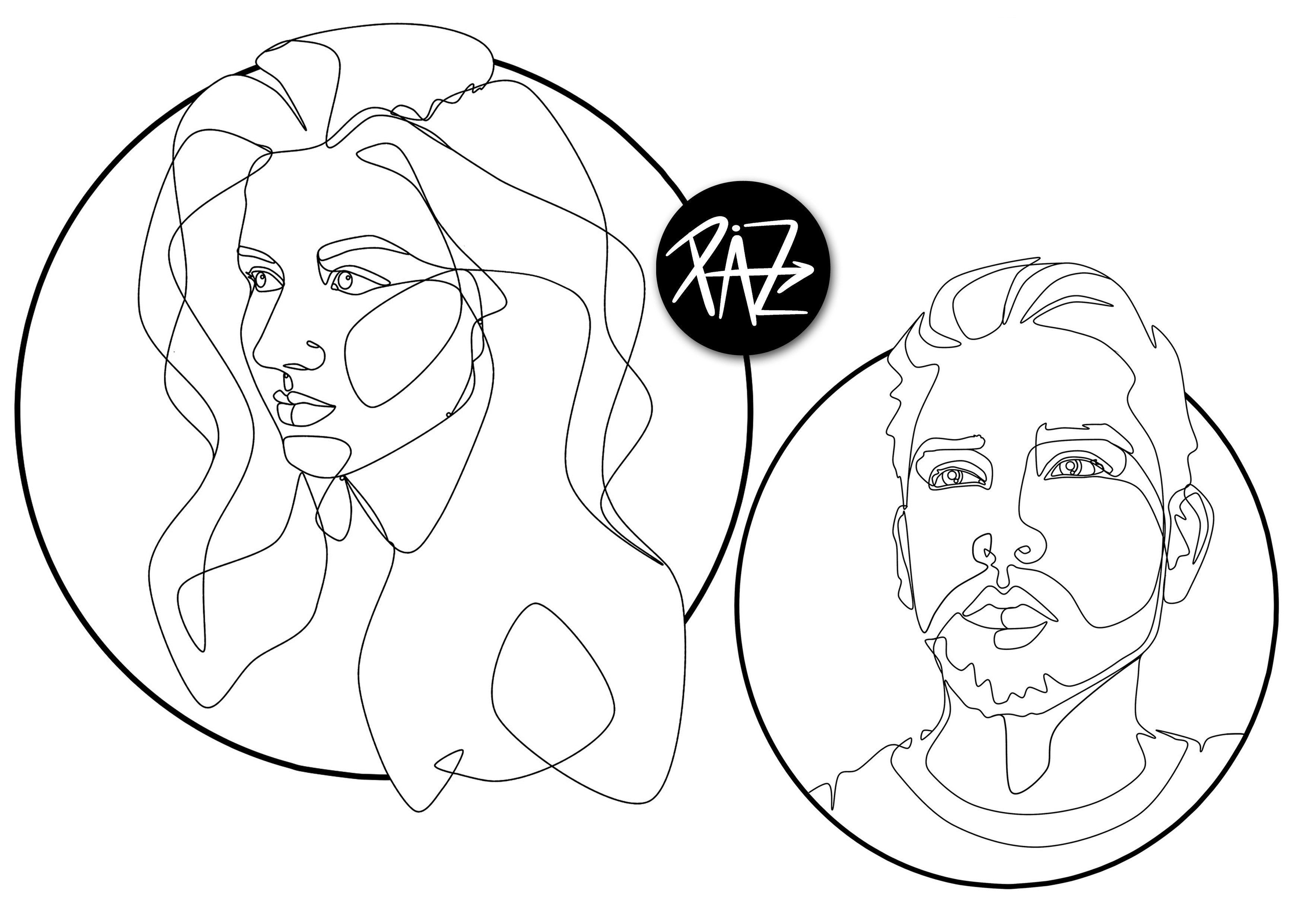 Draw A Circle Portrait For Avatar Logo Tattoo Or Watermark By Maru Paz Fiverr