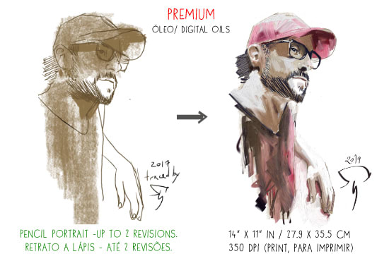 Portrait In Digital Pencils Watercolor Or Oil Painting By Edliwork