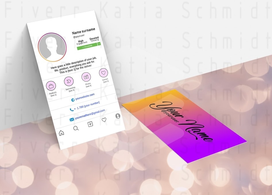Do Business Card Or Invitation In Instagram Style By Katiaschmidt
