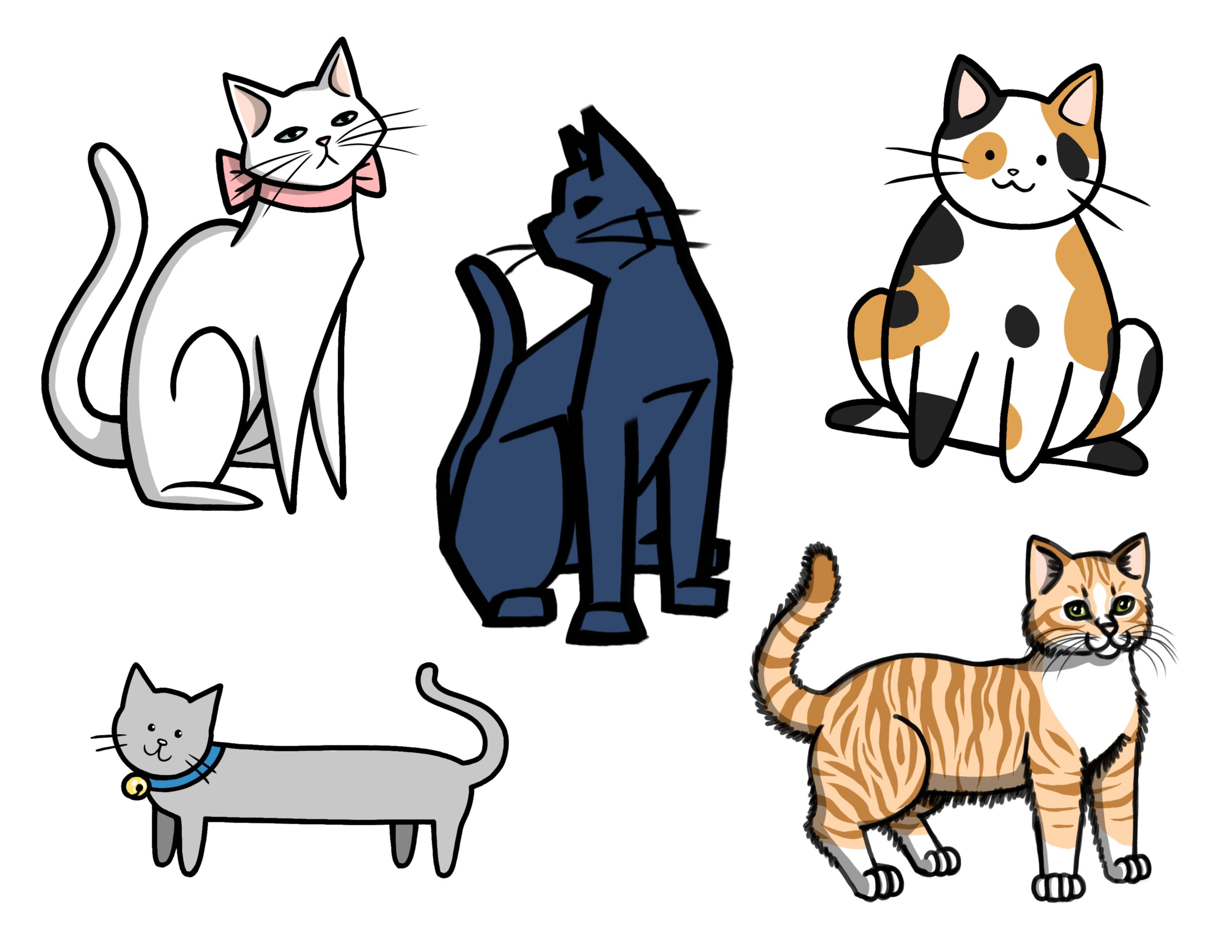 Draw a cartoon cat in any style by Natalieeart | Fiverr