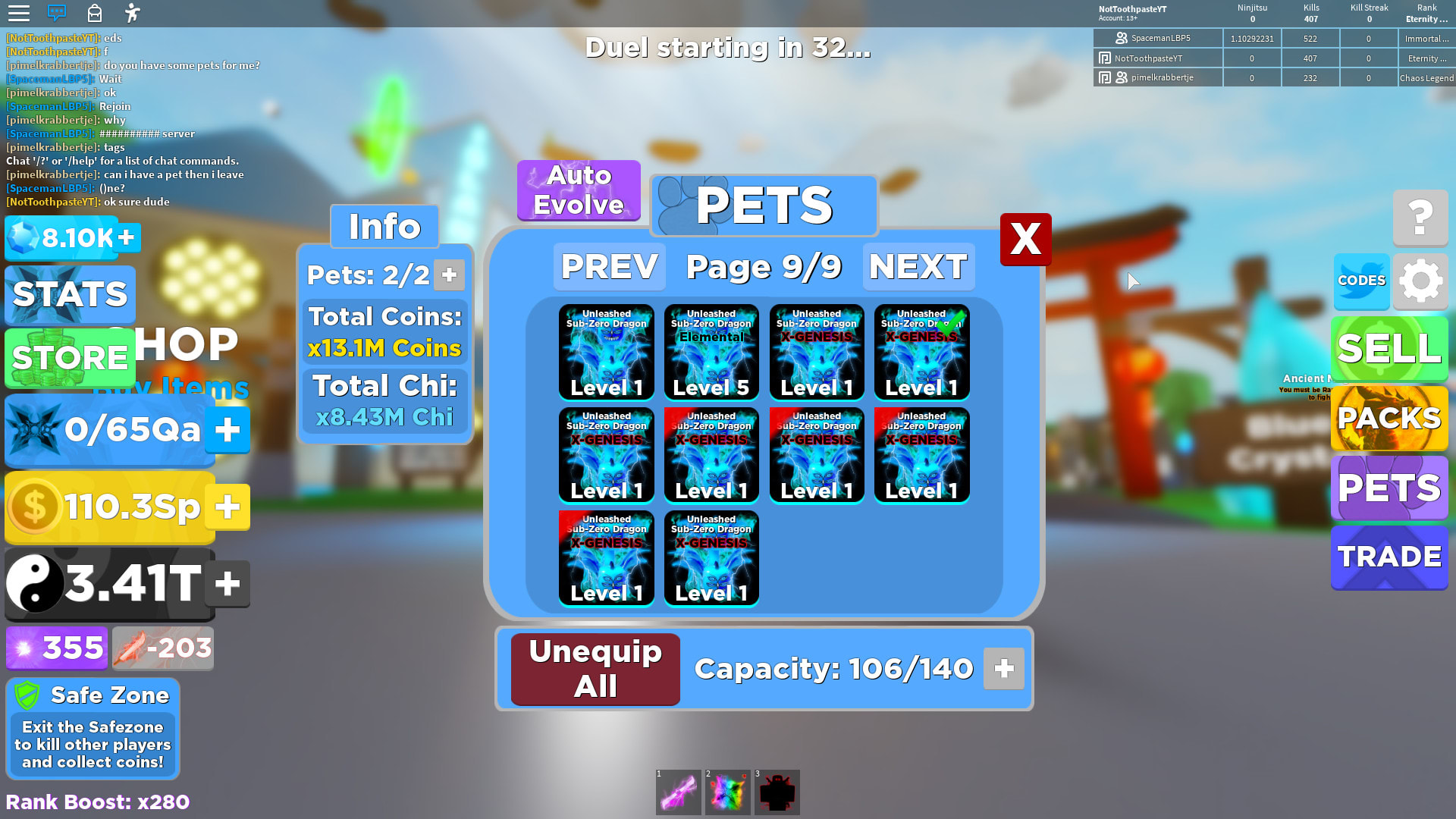Give 6 Or More X Genesis Pets Ninja Legends Roblox By Toothpasteyt