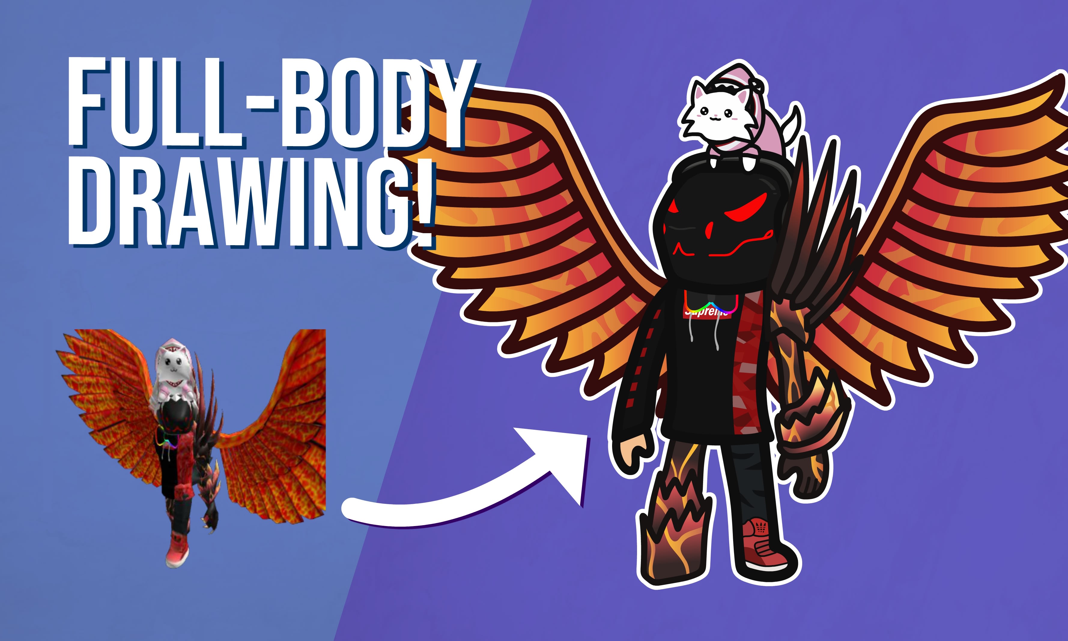 Roblox Avatar with White Wings and Good Muscles · Creative Fabrica
