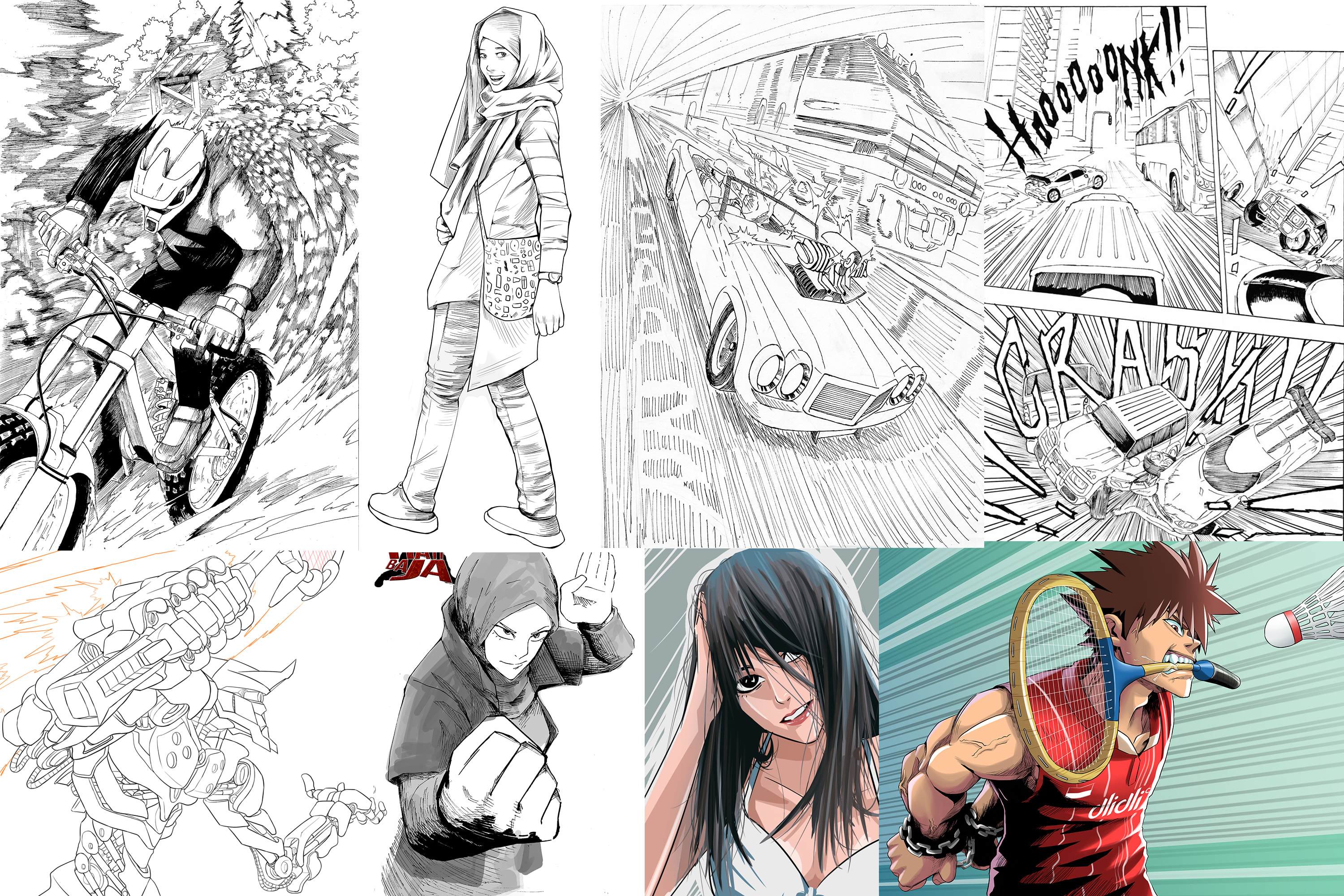Draw manga with action poses, mecha, sci fi by Realmextreme | Fiverr