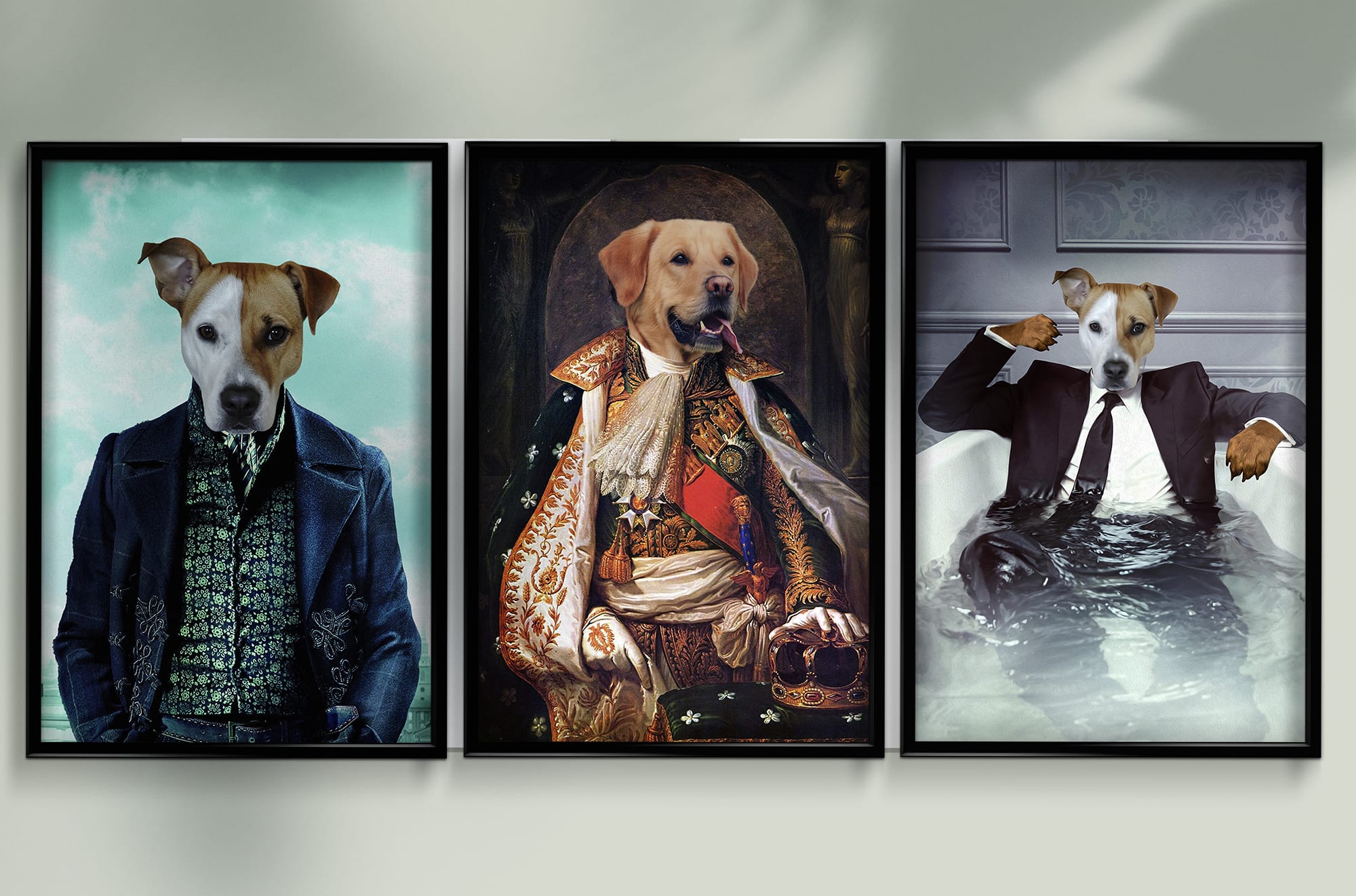 create a custom pet portrait with historical costumes