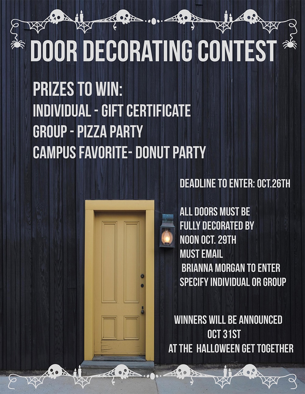 Door Decorating Contest Flyer Template Two Birds Home