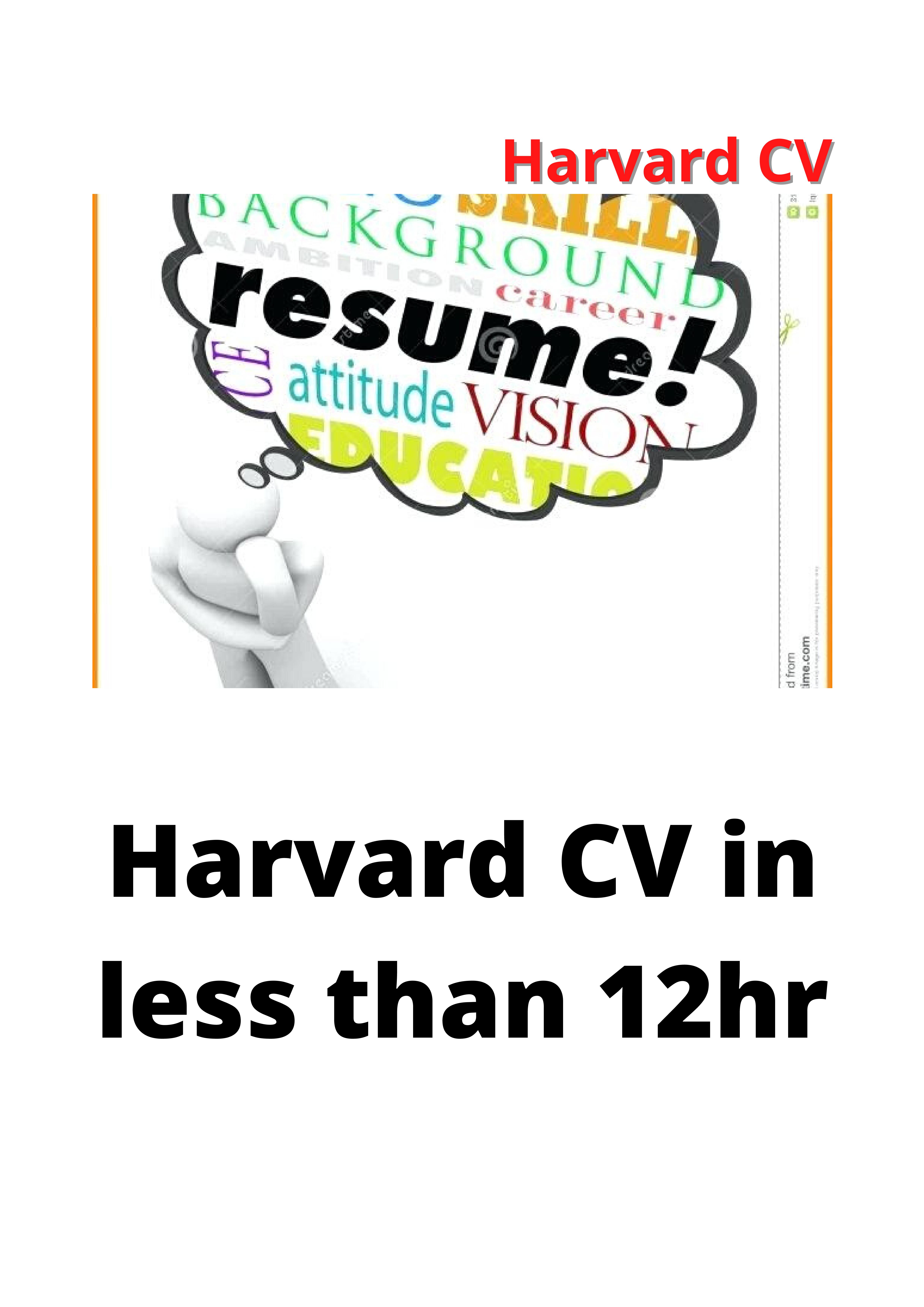Produce Harvard Style Resumes And Cv In Less Than 12hr By Hamzarashid936 Fiverr