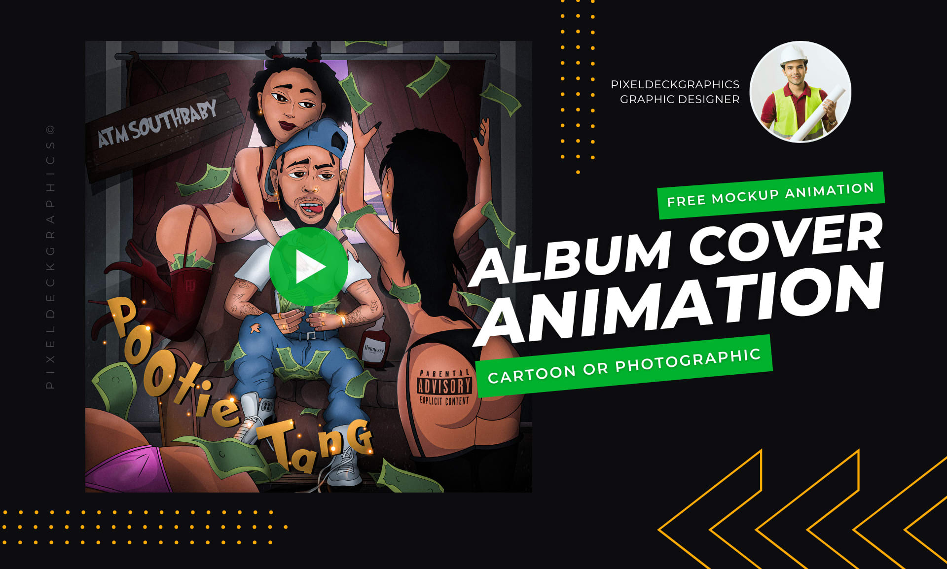 Animate your provided single, mixtape or album cover by Pixeldeckg | Fiverr