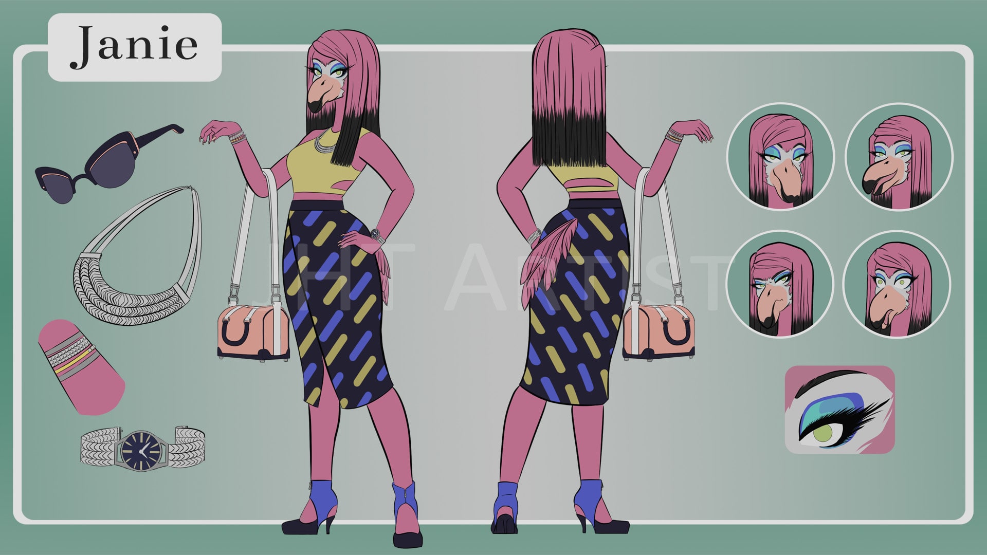 Draw A Character Reference Sheet For Your Oc By Jacquelineht Fiverr