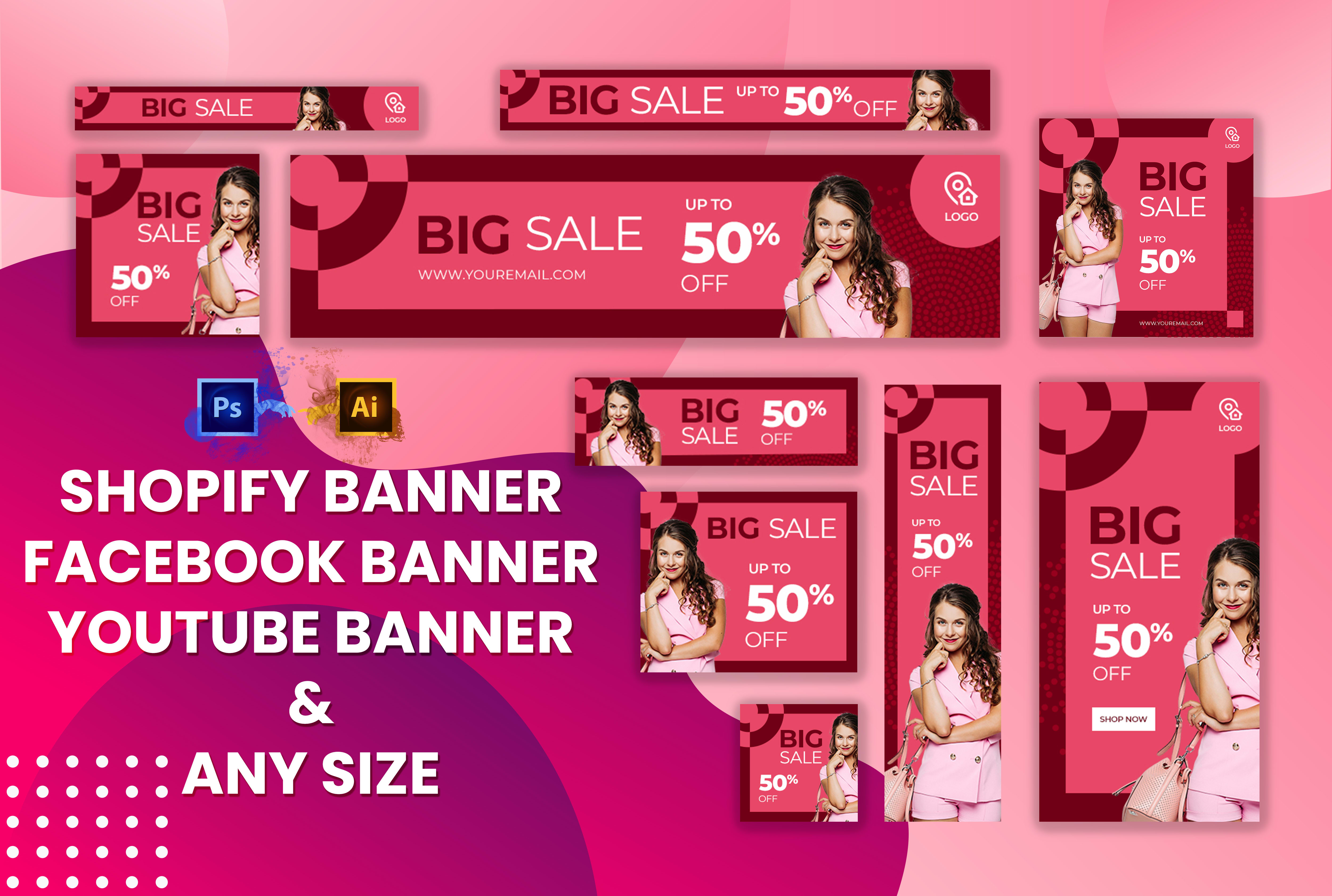 Do Website Banner Shopify Banner Fb Banner Youtube Channel Art