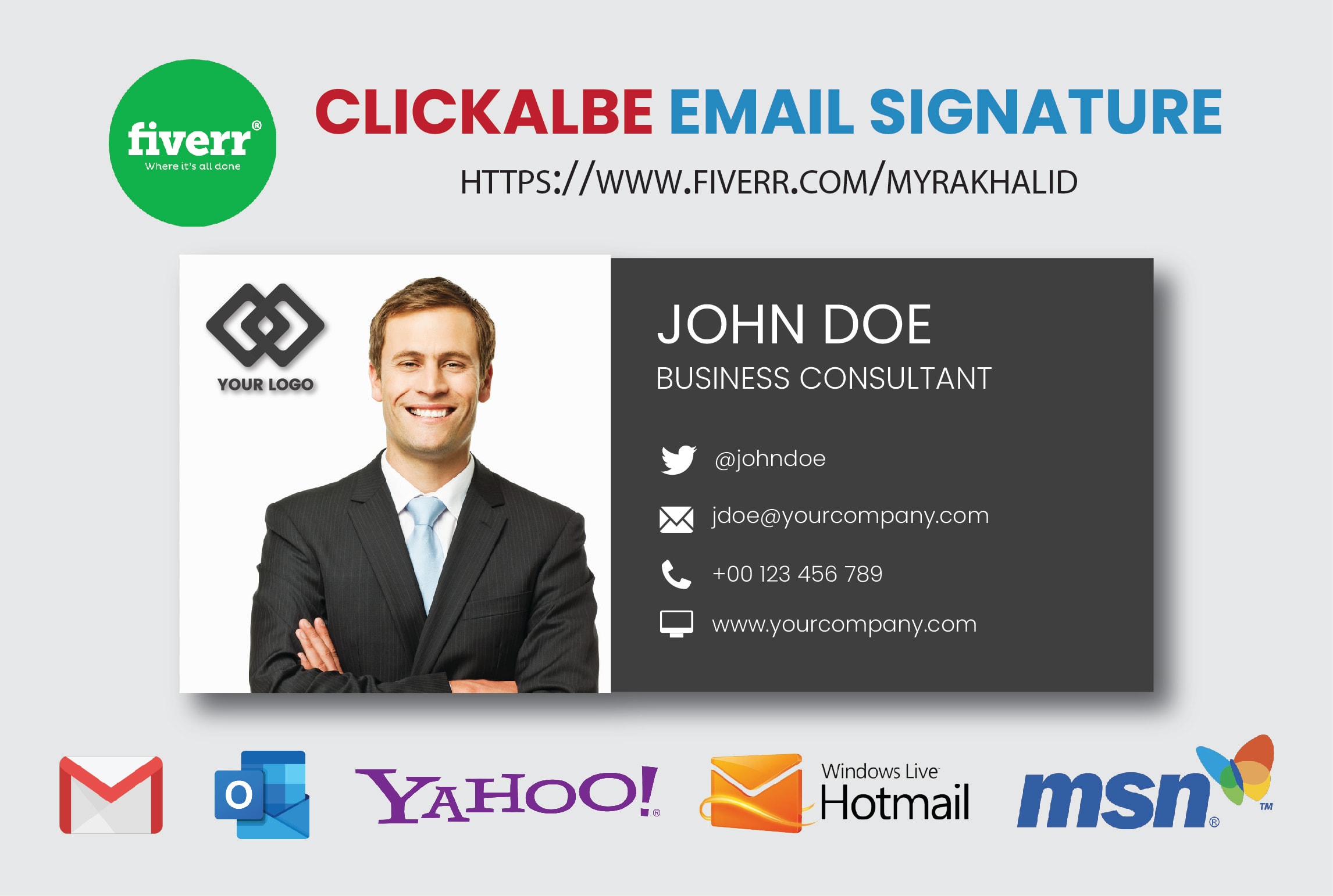 Design Professional Clickable Email Signature In Html By Myrakhalid Fiverr