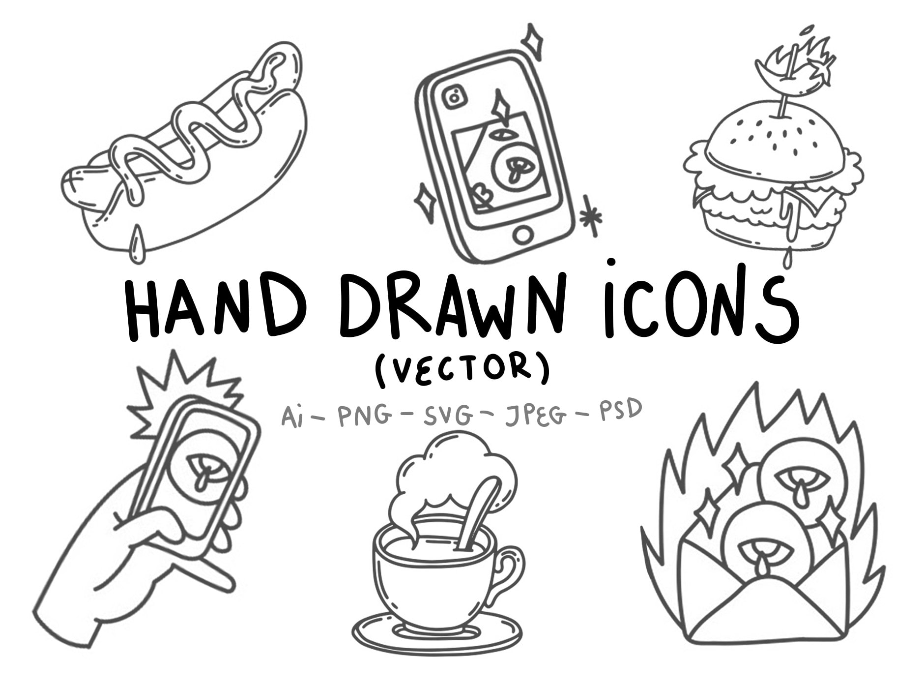 Download Design A Fun And Unique Hand Drawn Icons For You By Tekleula Fiverr