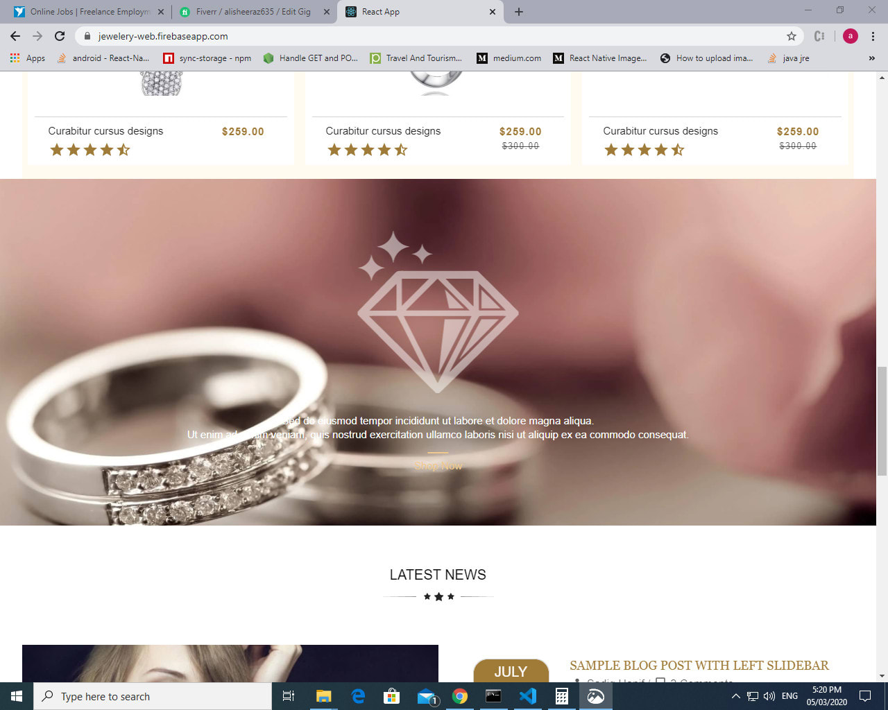 jewellery shop website