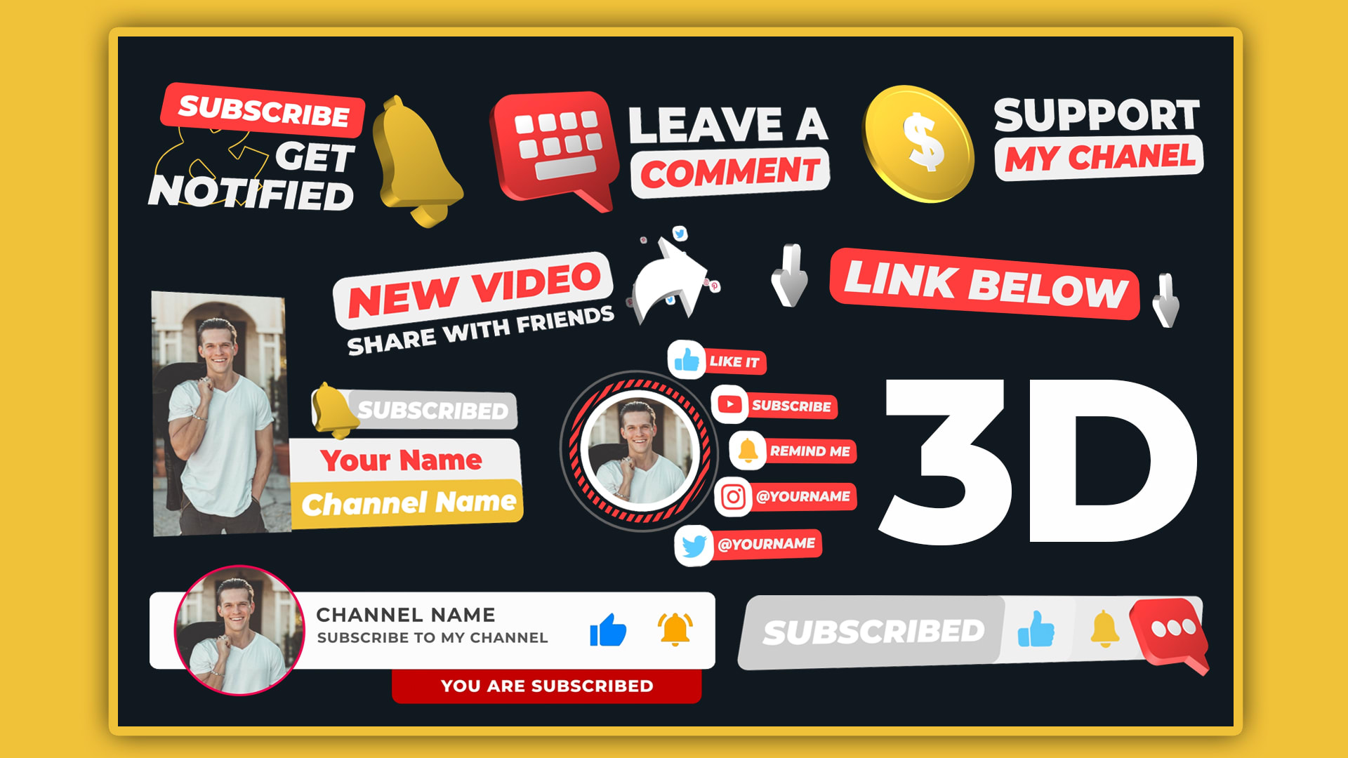 Make brilliant youtube subscribe button animation by Logo_design76 | Fiverr