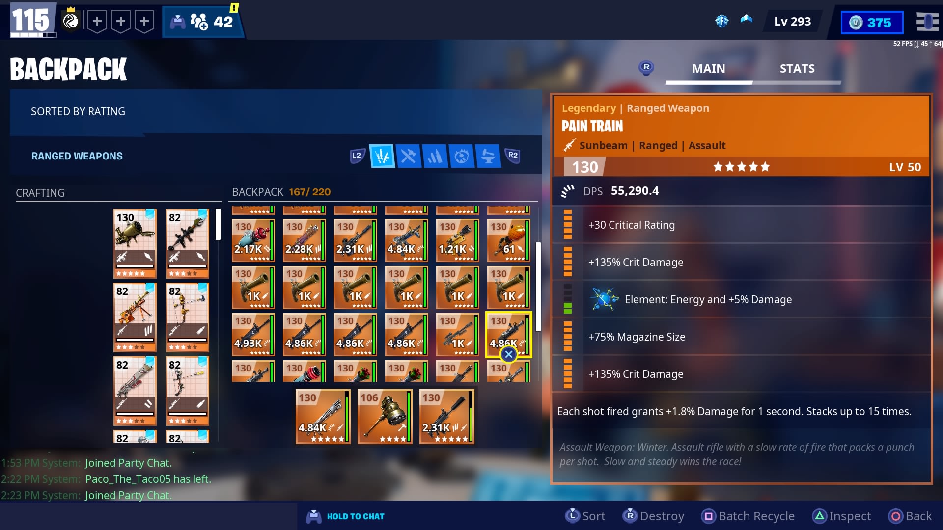 In Fortnite Save The World I Am Selling 130 God Role Weapons By Tricknick Fl1kz Fiverr