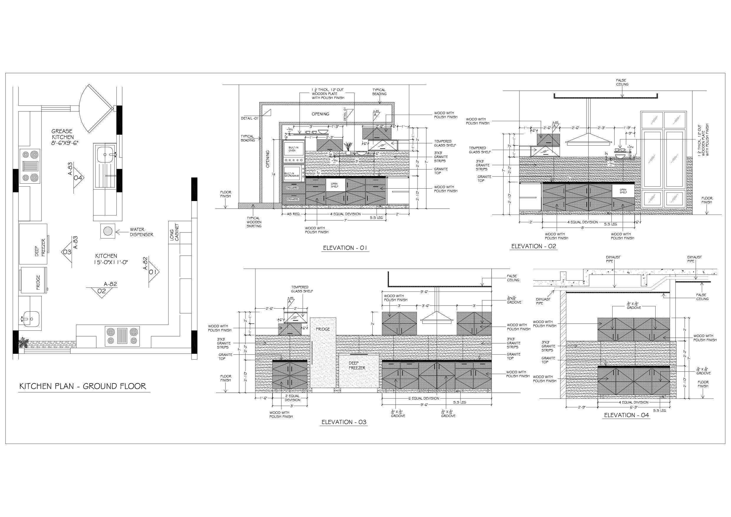 Design professional kitchen drawings in autocad by Subhanmani   Fiverr