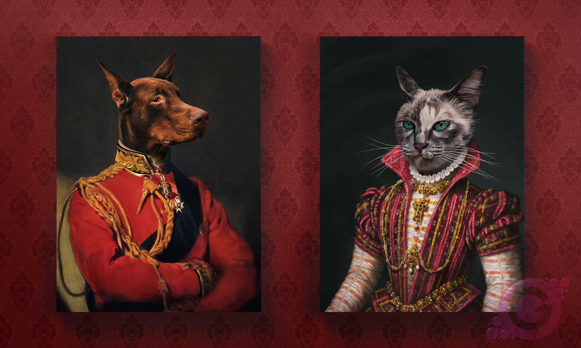 Dog Pet Art DIGITAL to Print on Poster or Canvas for gift Custom Pet Portrait Family Portrait Cat Portrait Personalized