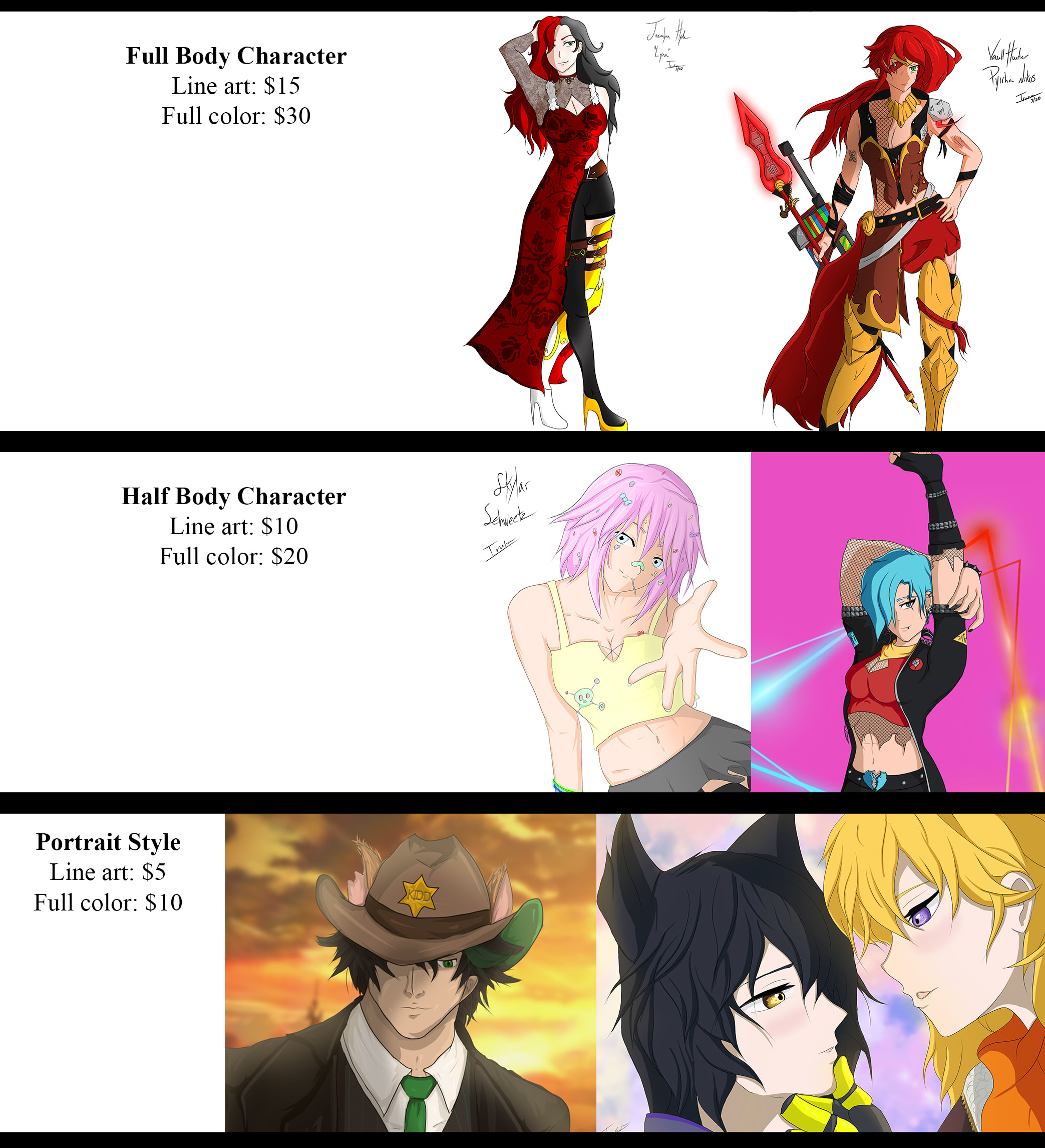 Draw Rwby Characters In My Style By Irusuva Fiverr