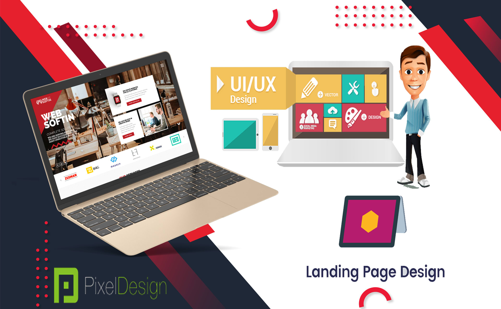 Download Design A Responsive Website Landing Page Webflow Mockups By Pixel Design Fiverr