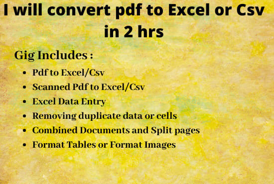 Convert Pdf To Excel Or Csv And Scanned Pages To Excel By Anuj Bhagat
