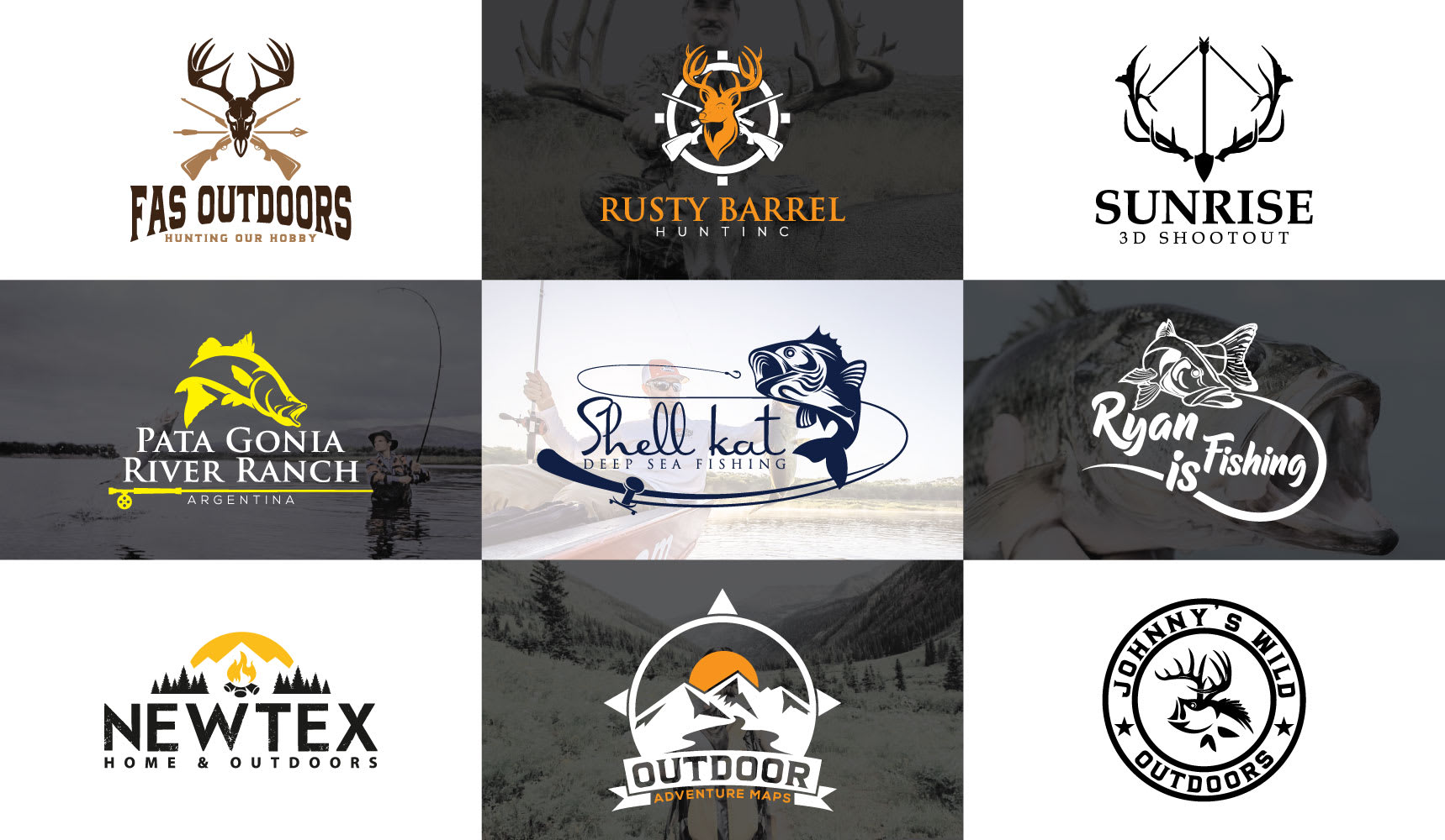 Design outdoor hunting and fishing logo within 24 hours by Logoextensive