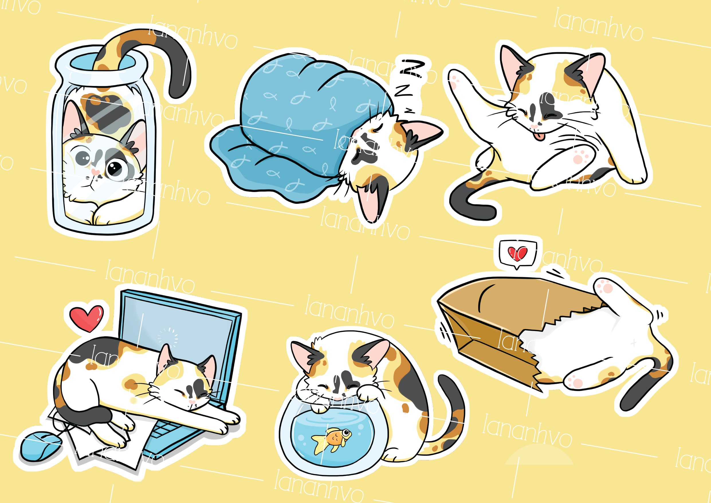 Design cute animals emoticon, stickers, character, chibi by Lananhvo |  Fiverr