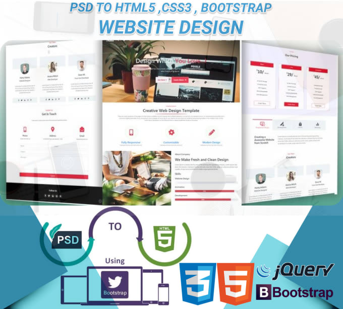 Download Convert Psd To Html Responsive Website Using Bootstrap By Zanishakhan550 PSD Mockup Templates