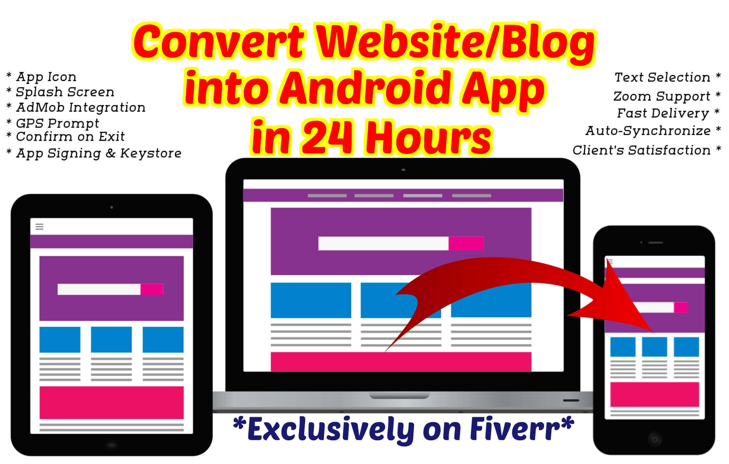 Convert Website Or Blog To Android App In 24 Hours By Iftikharkhan786